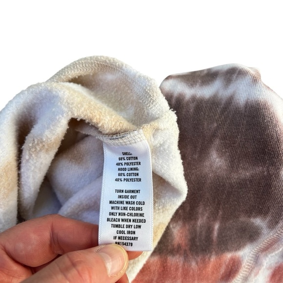 Aeropostale Small Tie Dye Hoodie Cropped Brown Pink - Picture 6 of 9